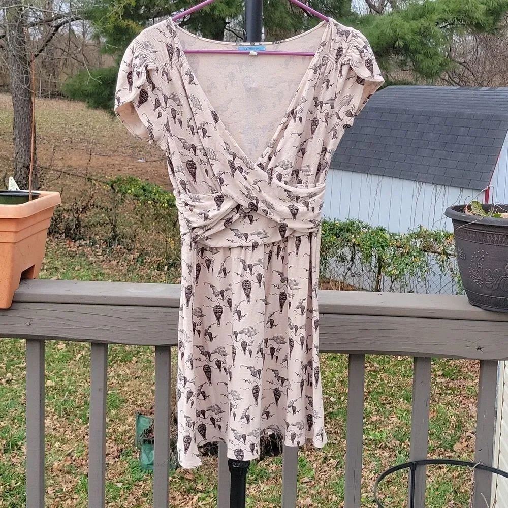 Anthropologie Leifnotes Up & Away hot air balloon dress size S